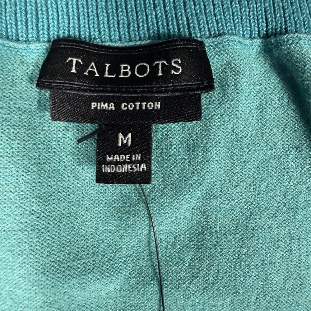 Talbot's Women's Sweater Vest Size Medium Blue Sleeveless Pima Cotton NWT - Picture 3 of 3